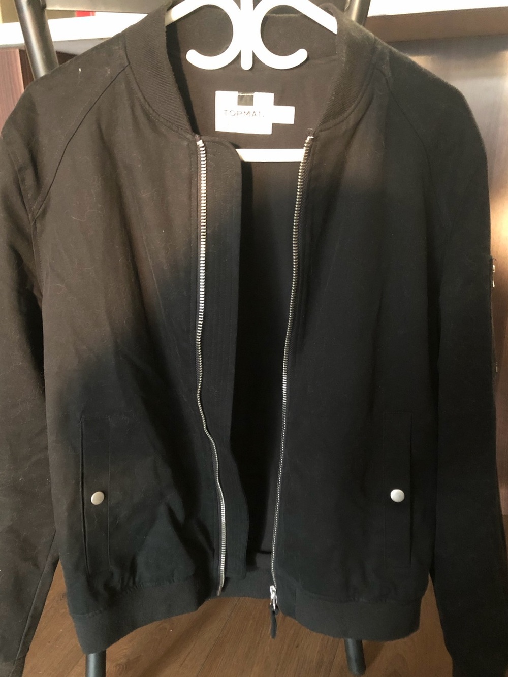 Topman Men’s Black Bomber Jacket